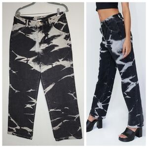 Princess Polly Black Grey Bleached Tie Dye James Jeans Women's size 10 New